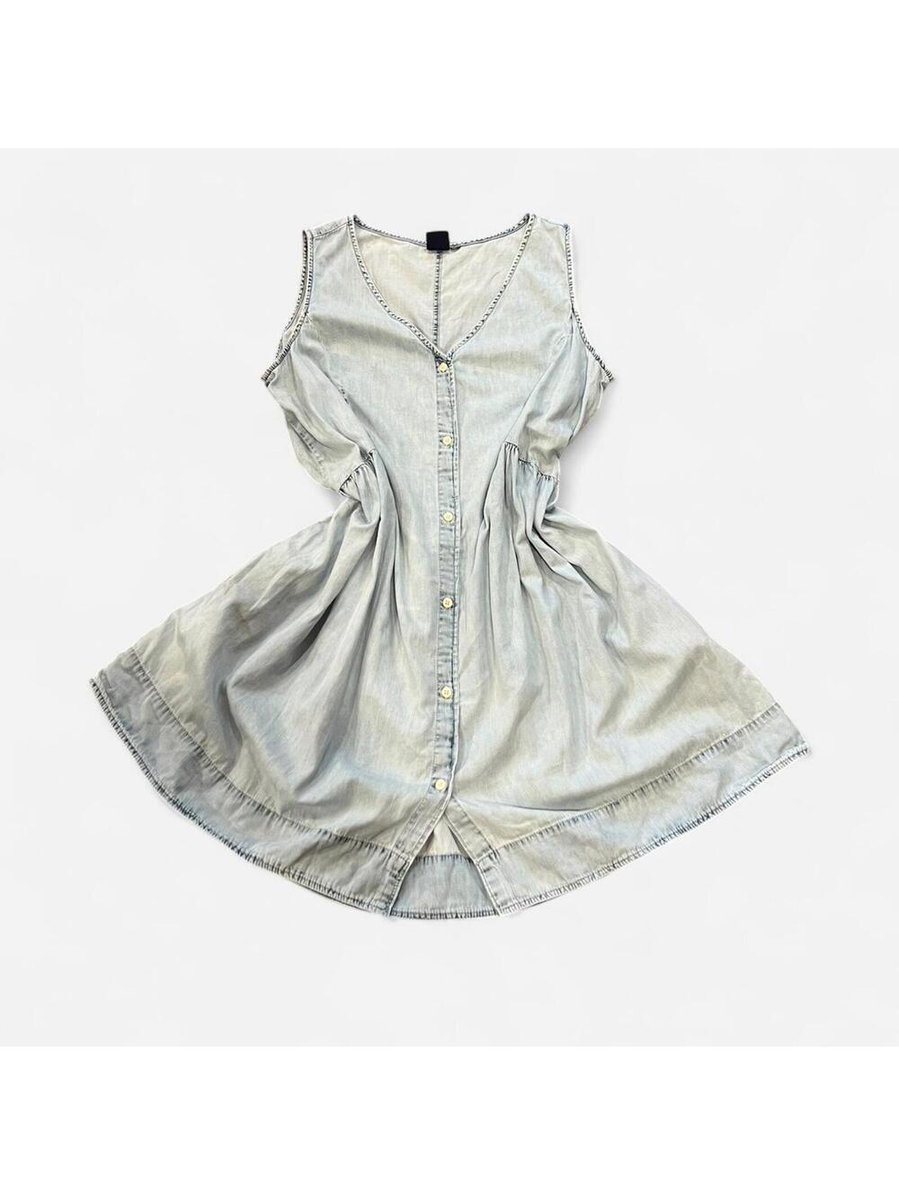 Vintage Y2K GAP Chambray Babydoll Dress - Picture 3 of 8